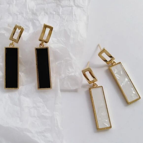 Simple Long Square Drop Earrings Fashion Jewelry - Picture 1 of 16